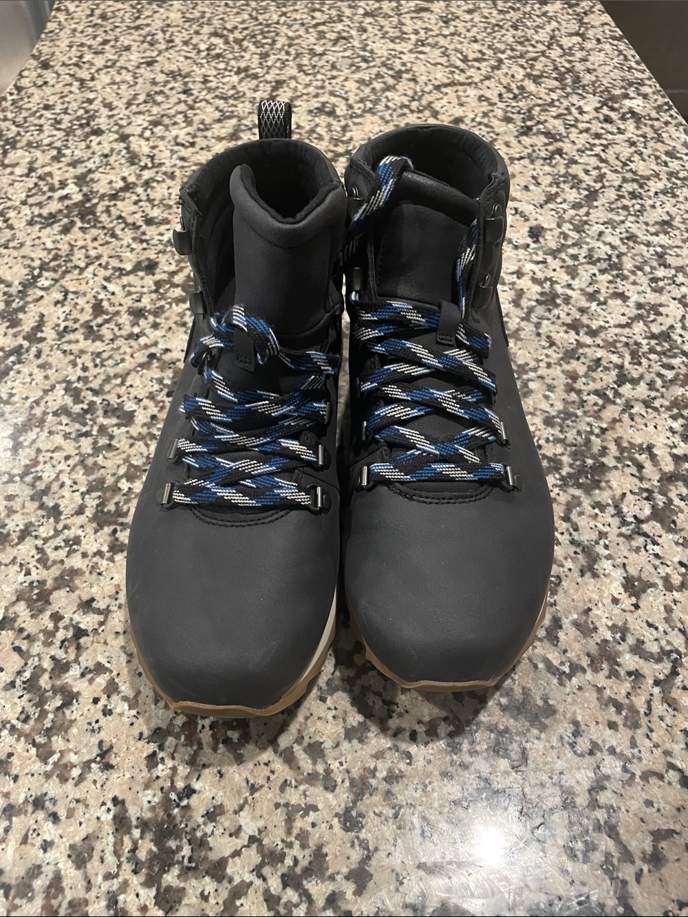 Merrell Black Ankle Boots with Blue and White Laces